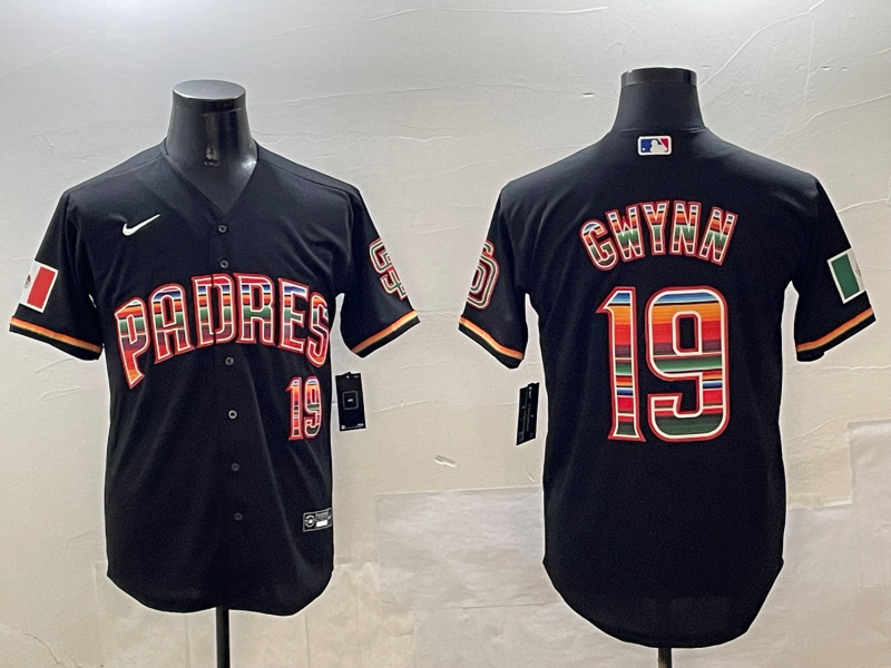 Men's San Diego Padres Tony Gwynn #19 Black Jersey